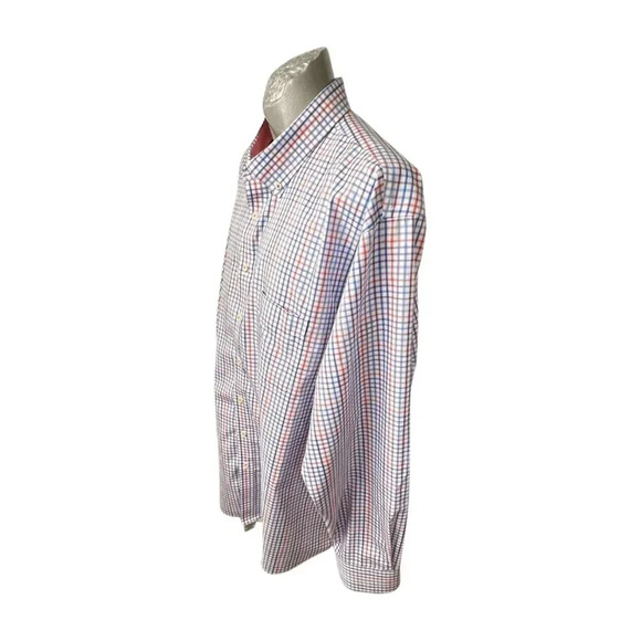 Daniel Hechter Business Casual Check Men Shirt Sz 3XLT LS White Red Blue… - Picture 4 of 8